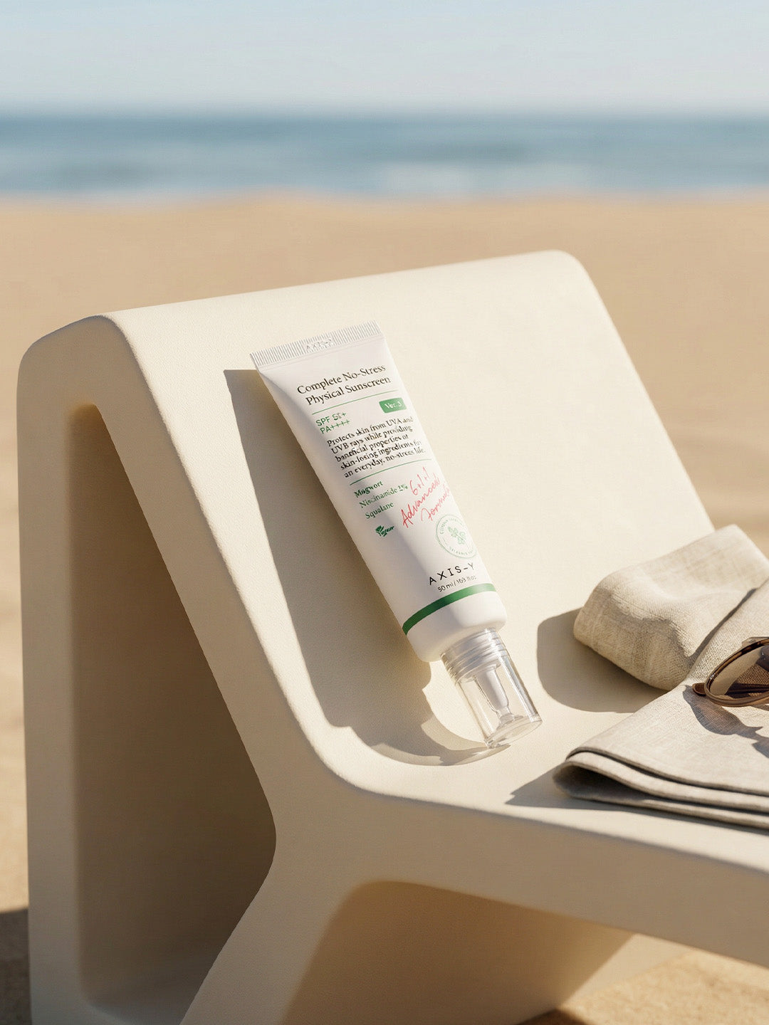 واقي الشمس الفيزيائي AXIS-Y الكامل الخالي من الإجهاد V3 بعامل حماية SPF50+
