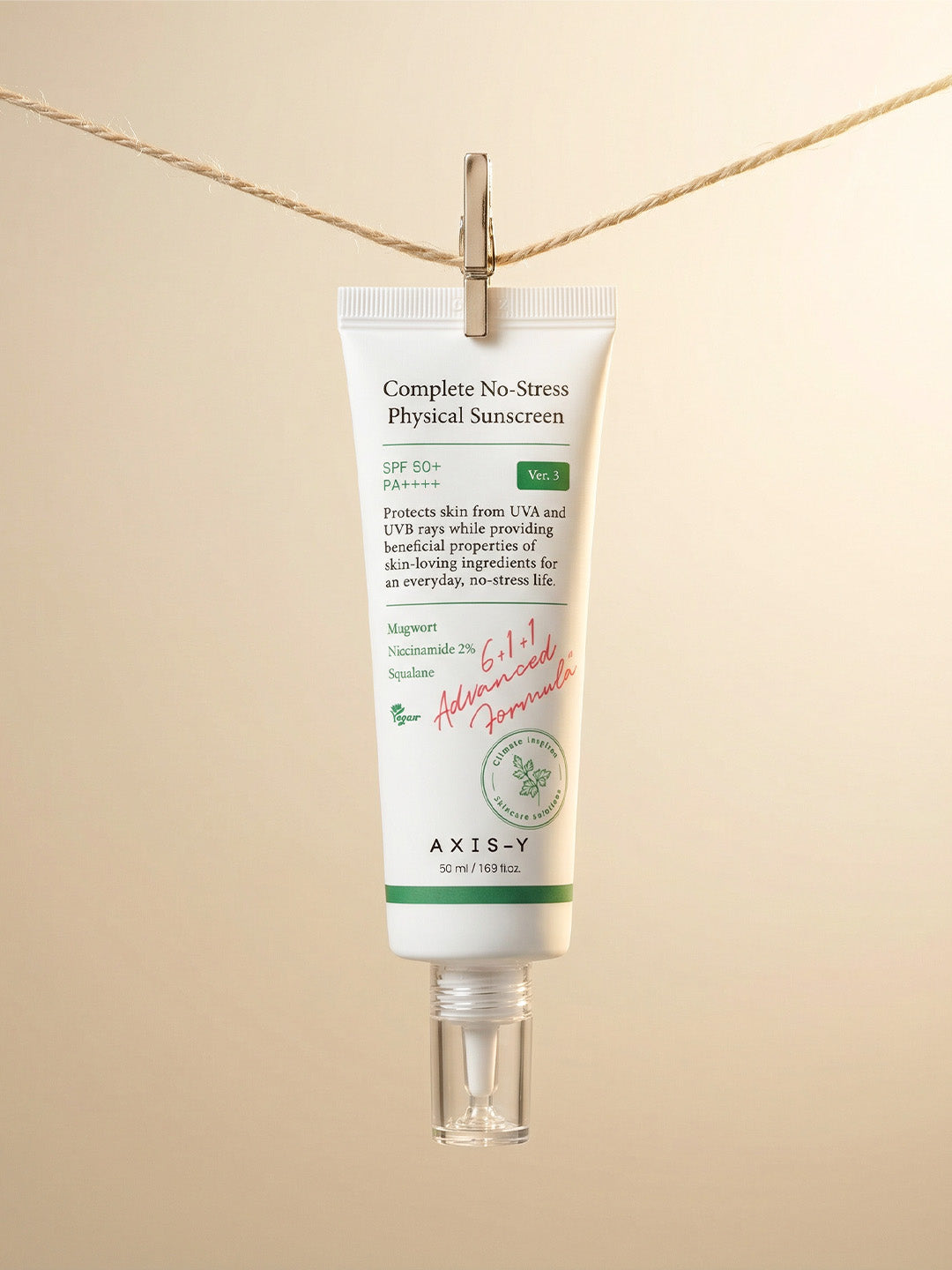 واقي الشمس الفيزيائي AXIS-Y الكامل الخالي من الإجهاد V3 بعامل حماية SPF50+