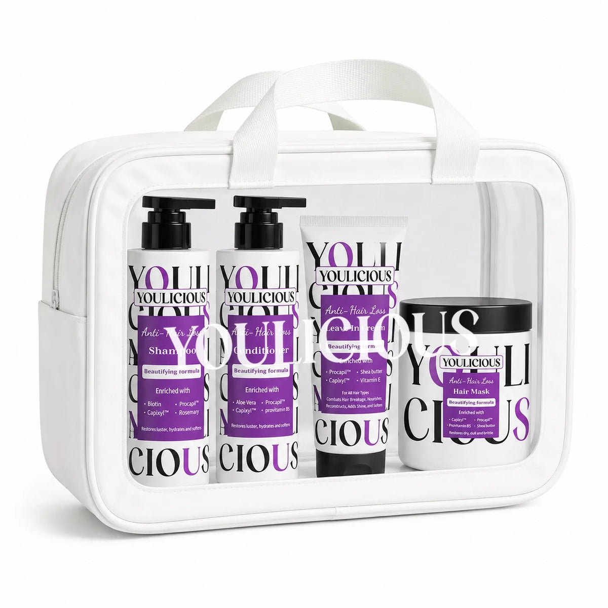 Youlicious (Hair reset routine) - Shampoo + Conditioner + Hair Mask + Leave In + bag free