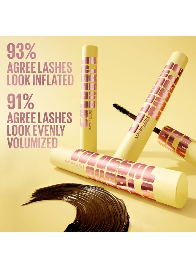 Maybelline New York Colossal Bubble Longwear Mascara, Buildable Inflated Volume, Blackest Black
