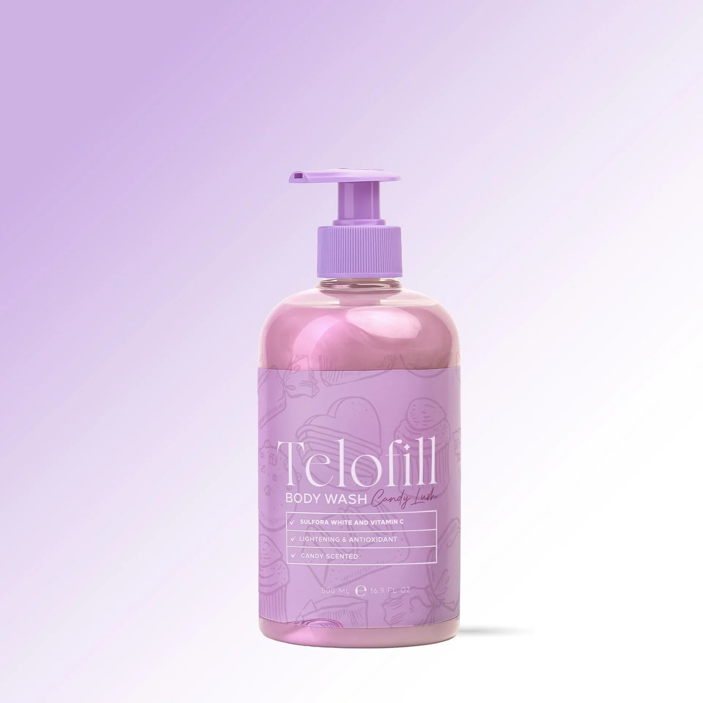 TELOFILL BODY WASH CANDY LUSH 500ML