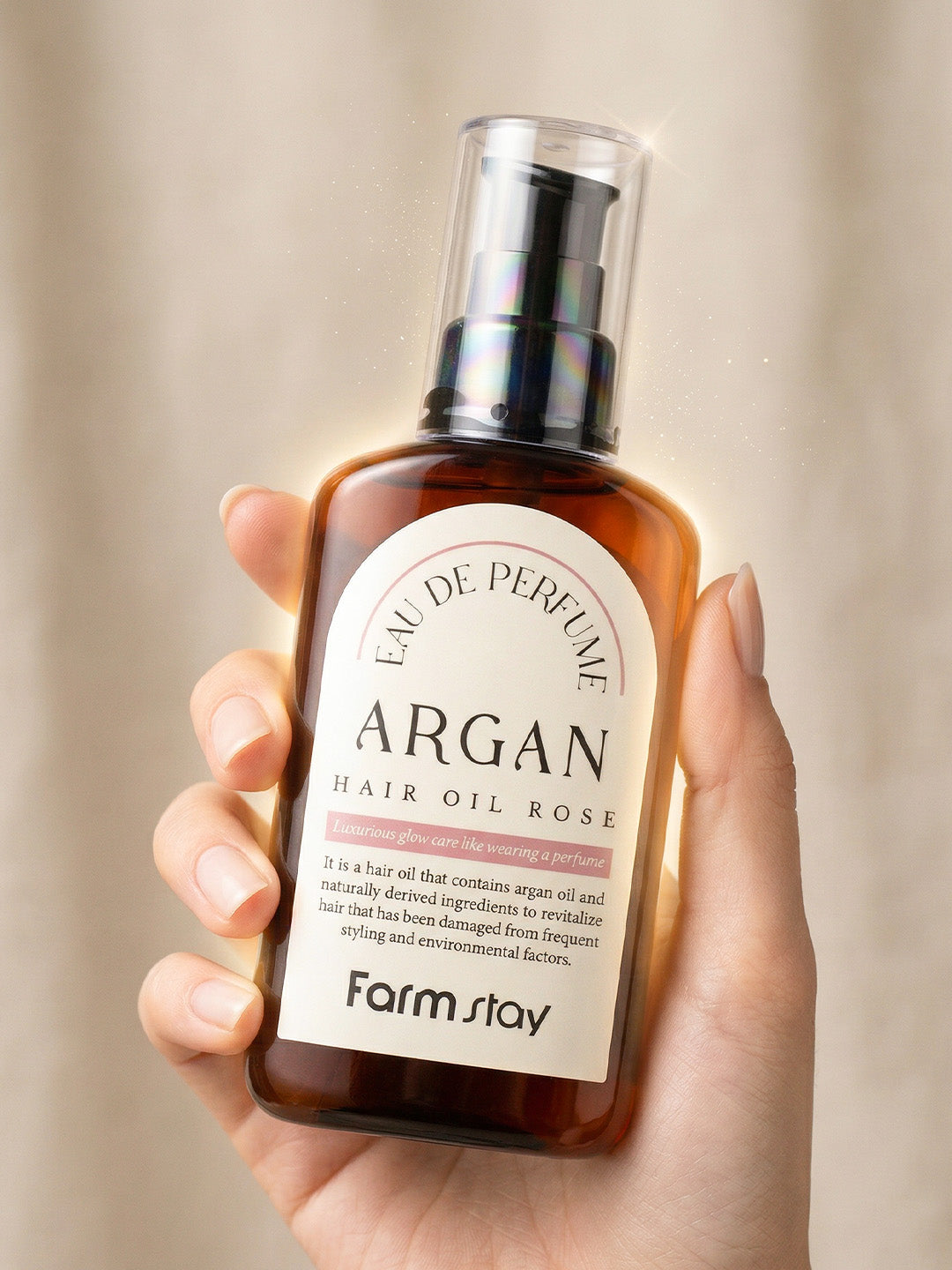 Farmstay بخاخ عطر زيت الأرغان للشعر بالمسك الأبيض