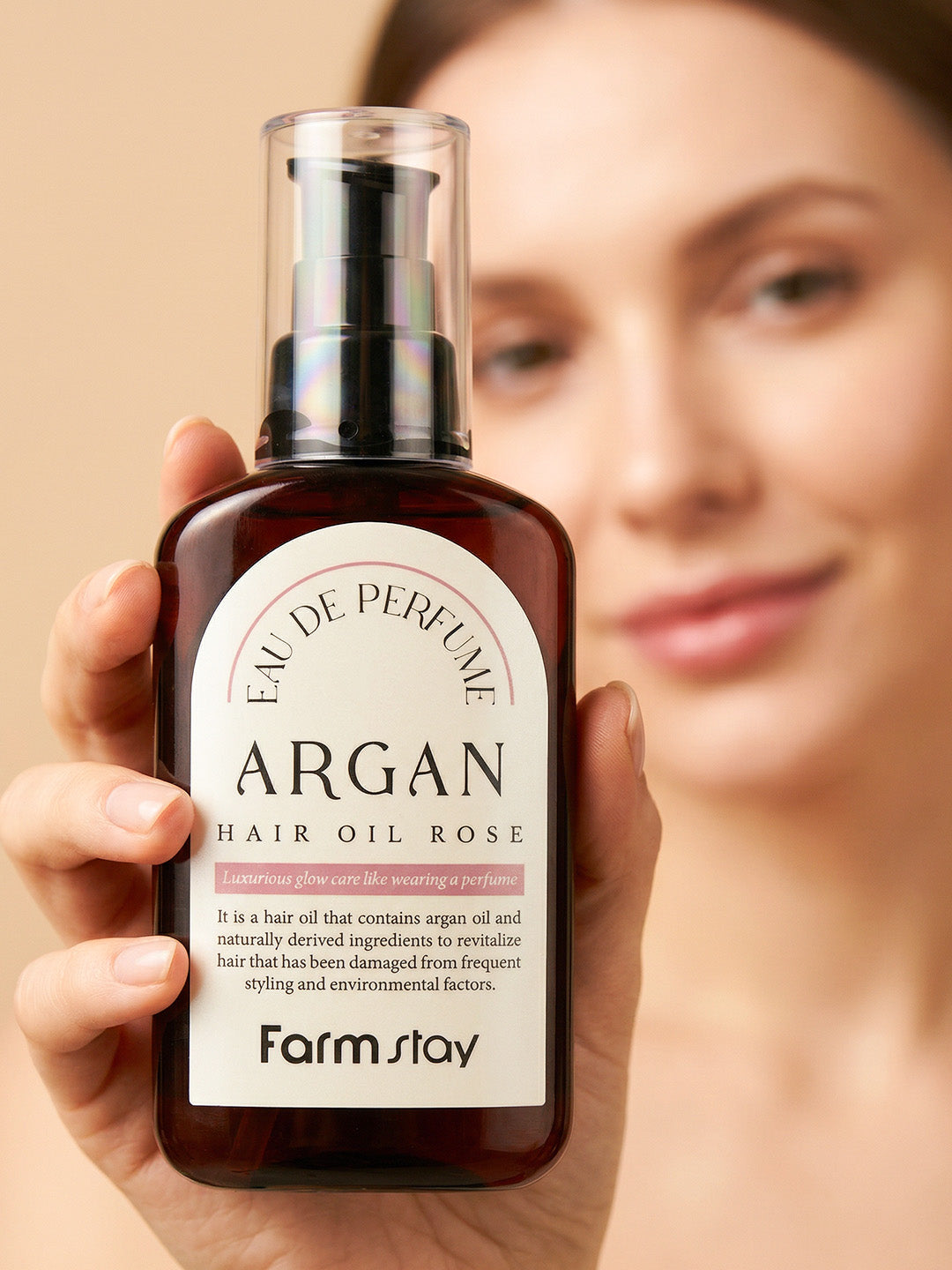 Farmstay بخاخ عطر زيت الأرغان للشعر بالمسك الأبيض