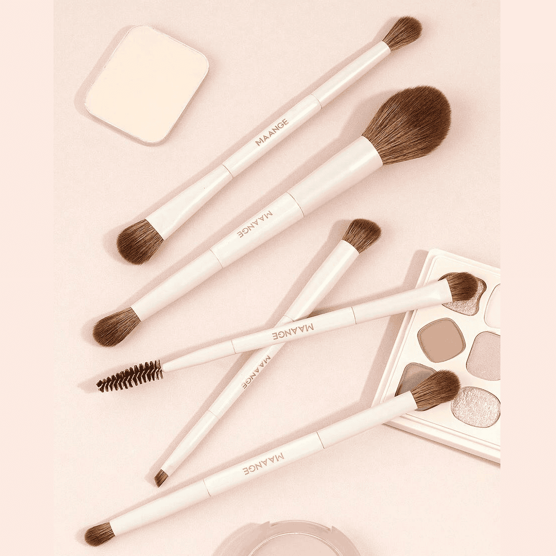 MAANGE 7Pcs Soft Dual-Ended Multi-Functional Makeup Brush Set