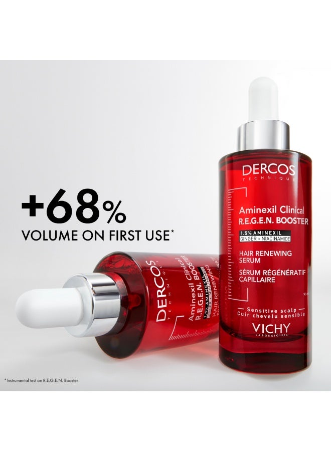 Dercos Clinical Regen Booster with Aminexil for Men & Women, 2-in-1 Hair Growth and Anti-Hair Loss Serum with Niacinamide 90ml