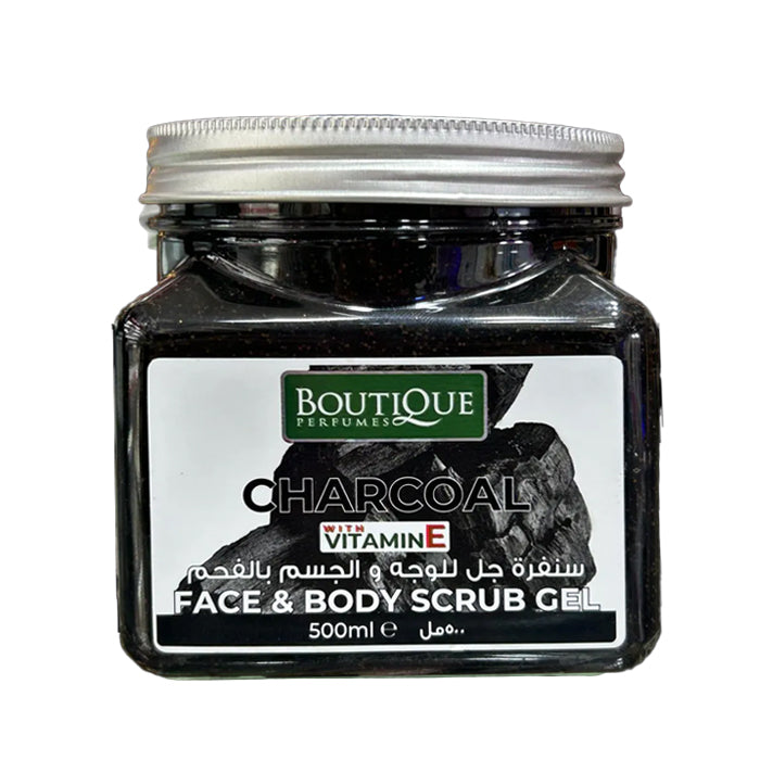 boutique charcoal face & body scrub 500ml