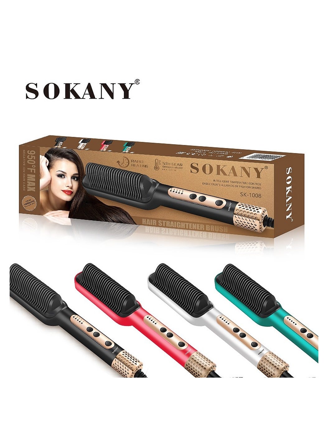 HAIR SRAIGHTENER BRUSH SK-1009