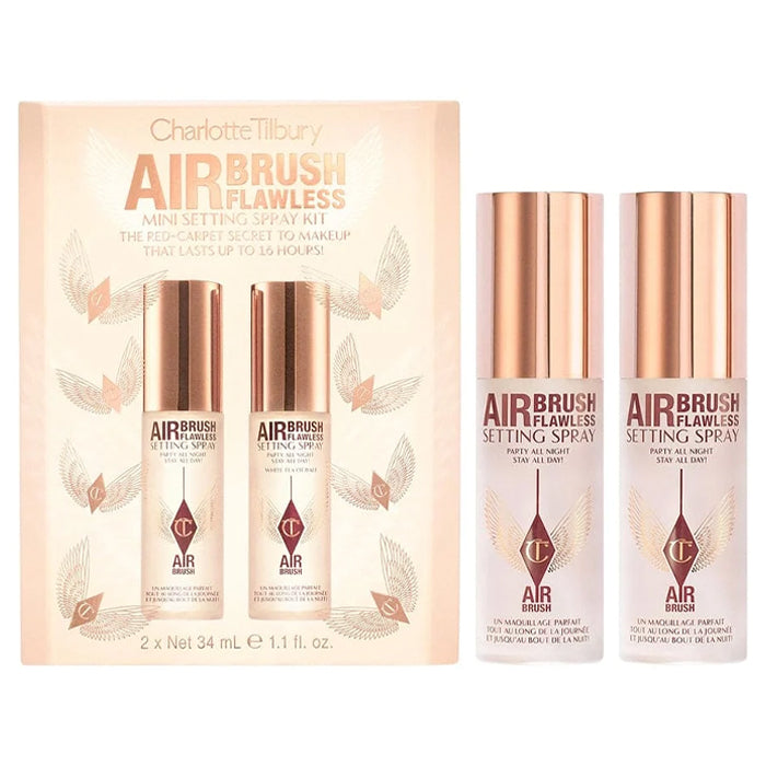 charlotte tilbury air brush mini setting spray kit 2 * 34ml