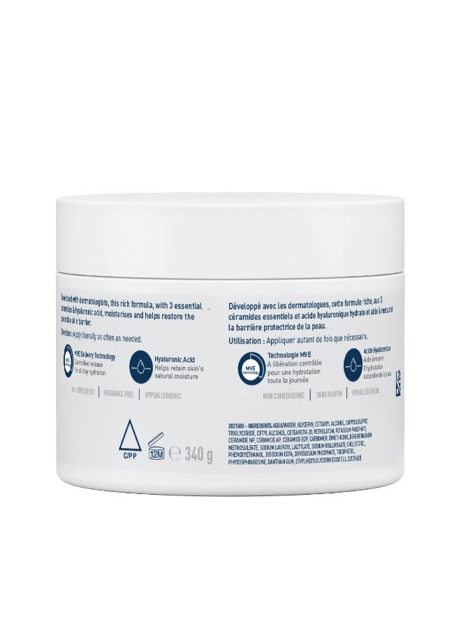 CeraVe Moisturizing Cream For Dry Skin With Hyaluronic Acid - 340grams