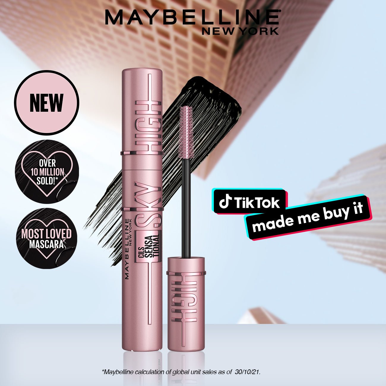 Maybelline Lash Sensational Sky High Washable Lengthening & Volumizing Mascara Black