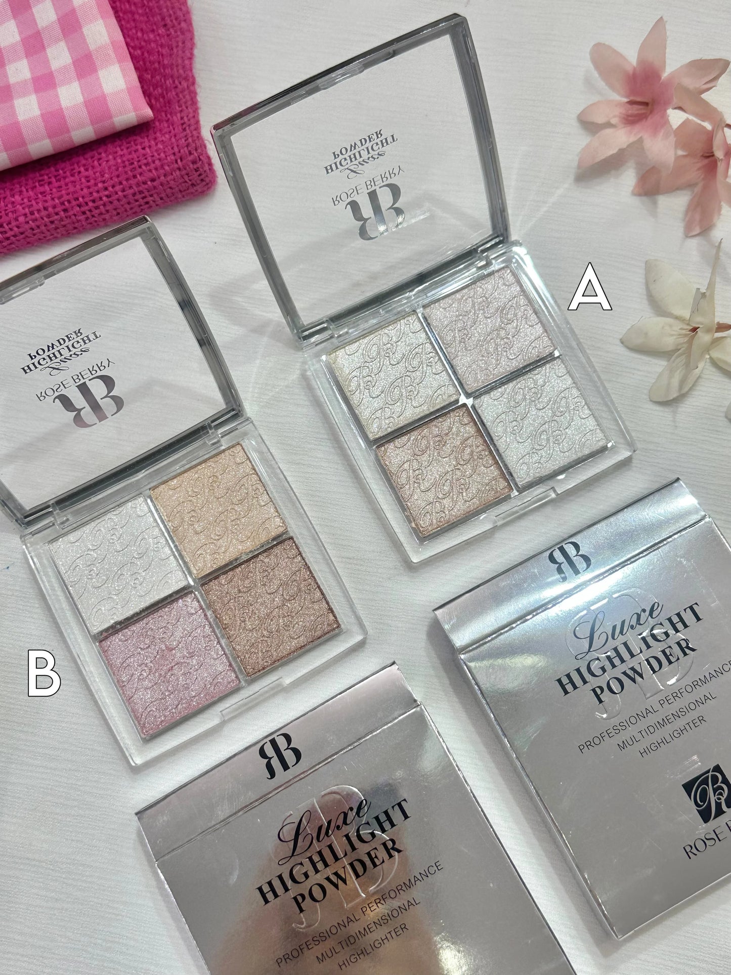 باليت هايلايتر روز بيري Dupe Dior
