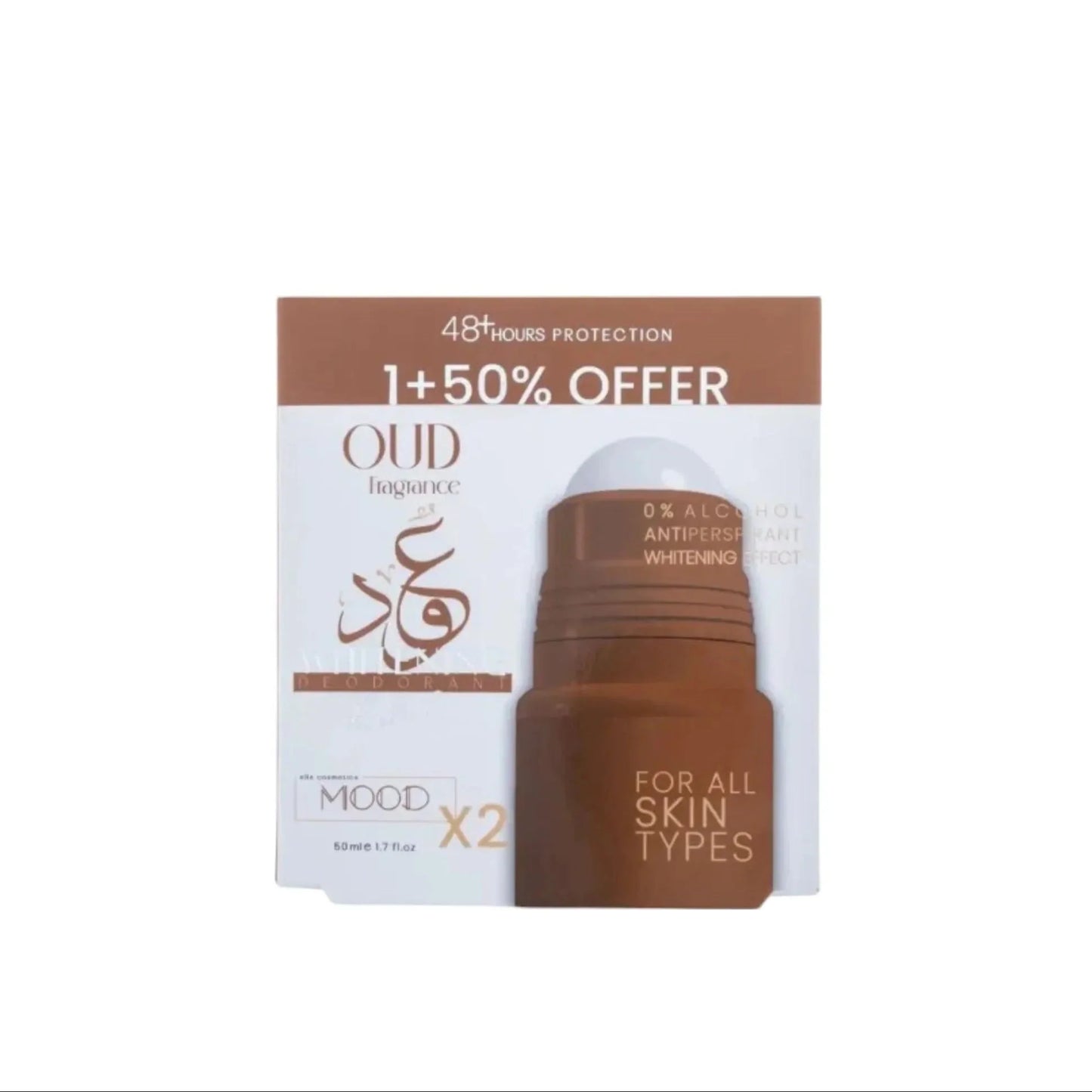 MOOD OUD WHITENING DEODORANT ROLL ON OFFER 1+50% 50ML