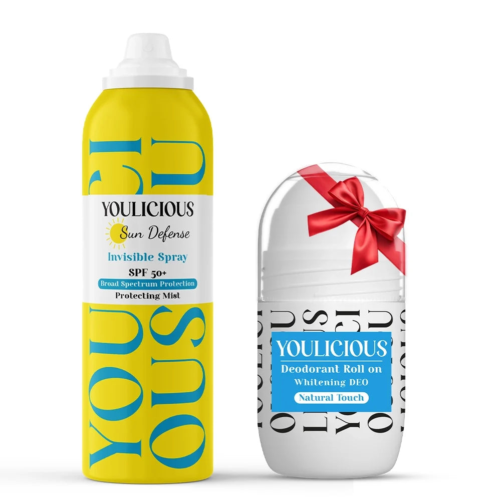 Youlicious sun defense invisible spray + roll on natural touch free