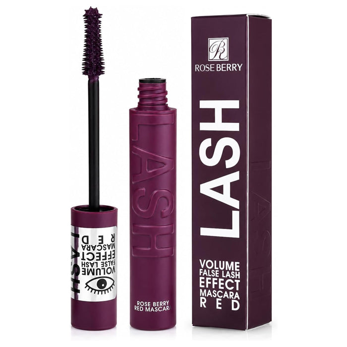 rose berry volume false lash effect burgundy mascara