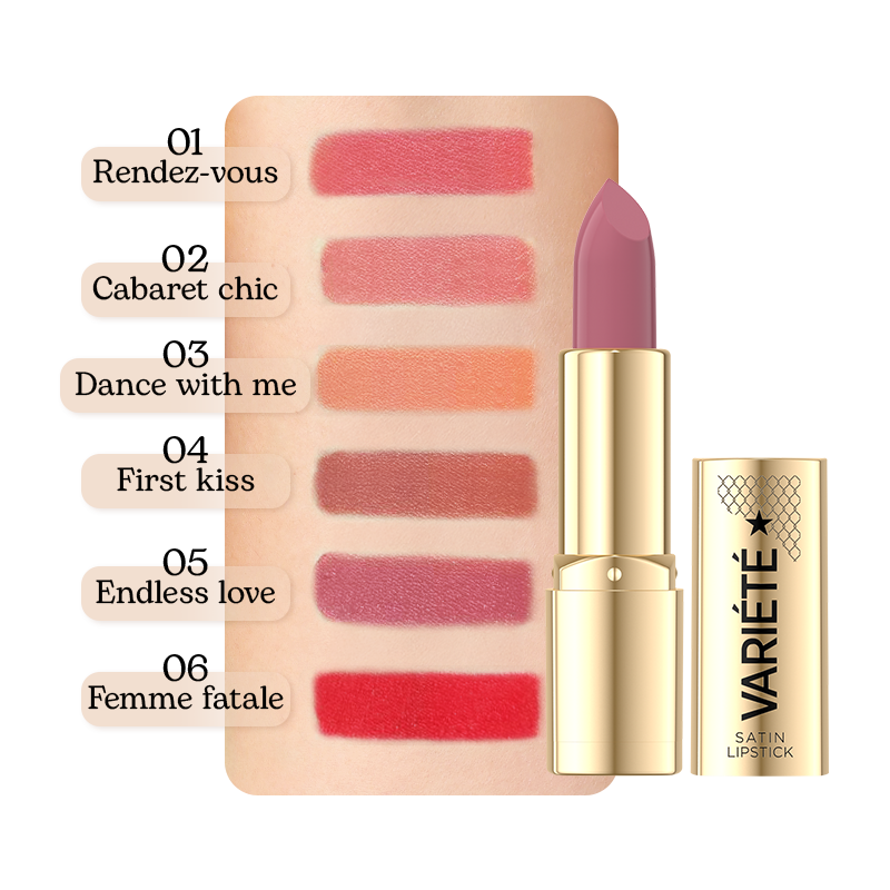 EVELINE COSMETICS VARIÉTÉ SATIN LIPSTICK 01 Rendez-Vous