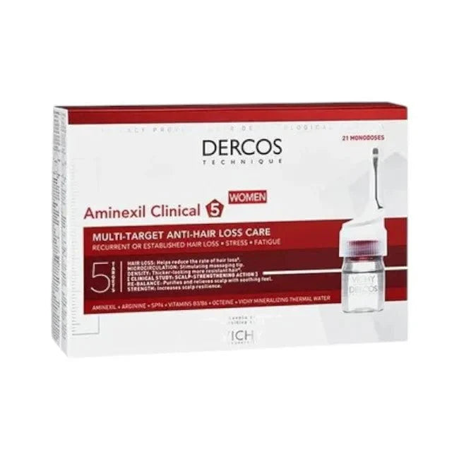 Vichy Dercos Aminexil Clinical 5 Anti-Hair Fall Treatment for Women x21 Doses