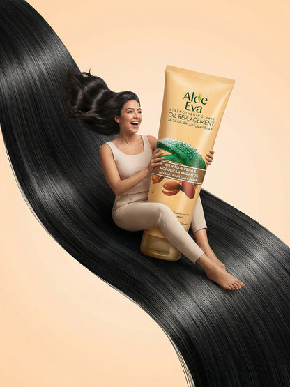 Aloe Eva Strengthening Hair OIL REPLACEMENT With Aloe Vera & Moroccan Argan Oil 250 ML