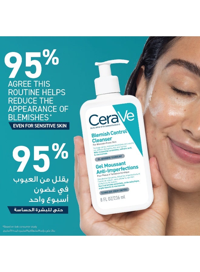Blemish Control Face Cleanser With 2% Salicylic Acid & Niacinamide For Acne & Blemish Prone Skin 236ml