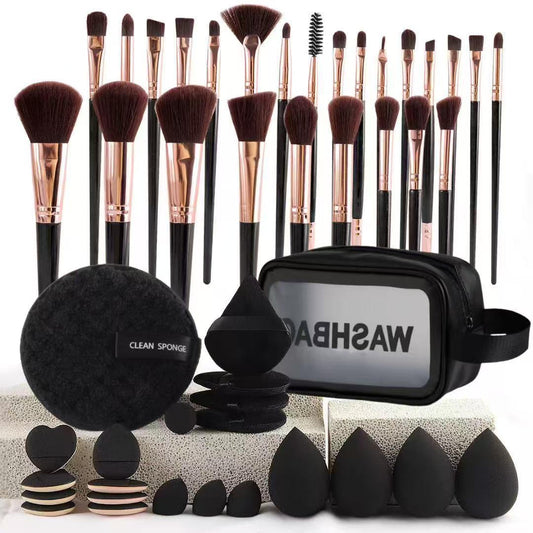 Black Brushes set with washbag 47 PCS