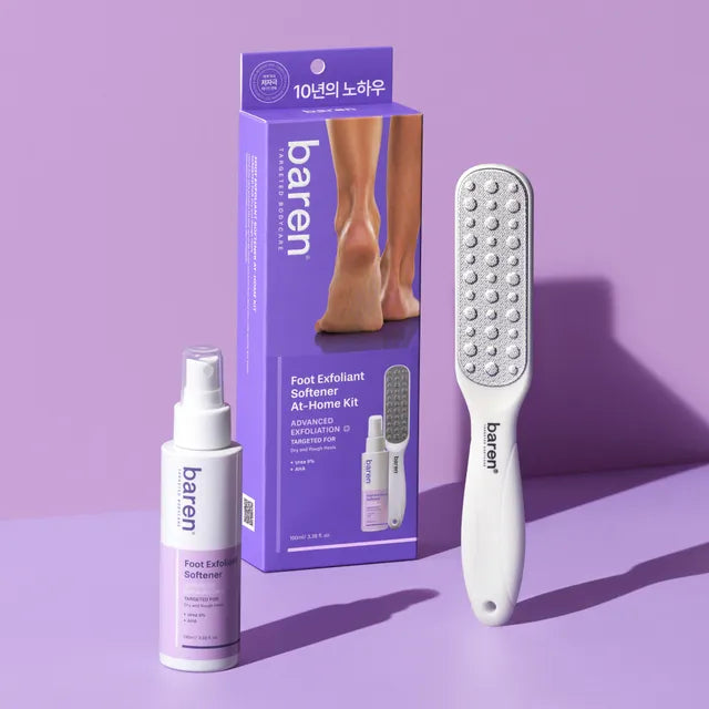 baren - Callus Remover Kit for Feet: Foot File & Peeling Foot Spray