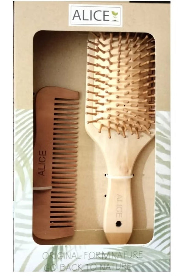ALICE Wooden brush set + wooden comb