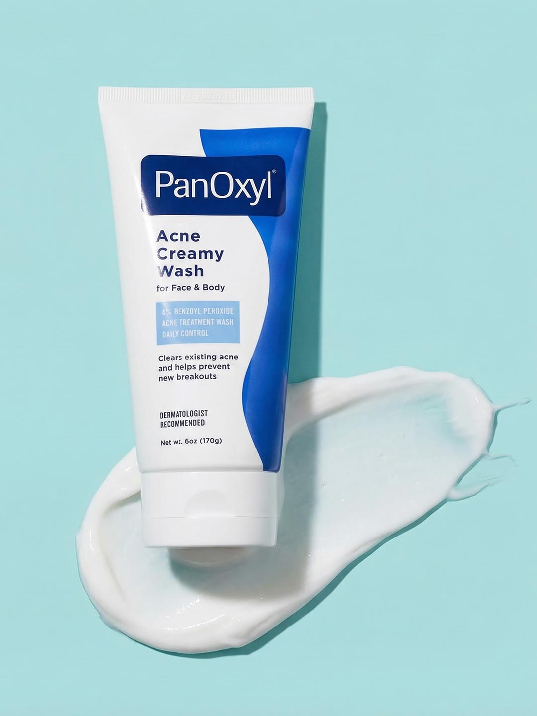 PanoOxyl Acne Creamy Wash, 4% Benzoyl Peroxide, 6 Oz White