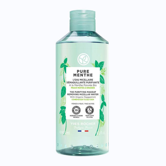 YVES ROCHER PURE MENTHE THE PURIFYING MAKEUP REMOVER MICELLAR WATER BOTTLE 400ML