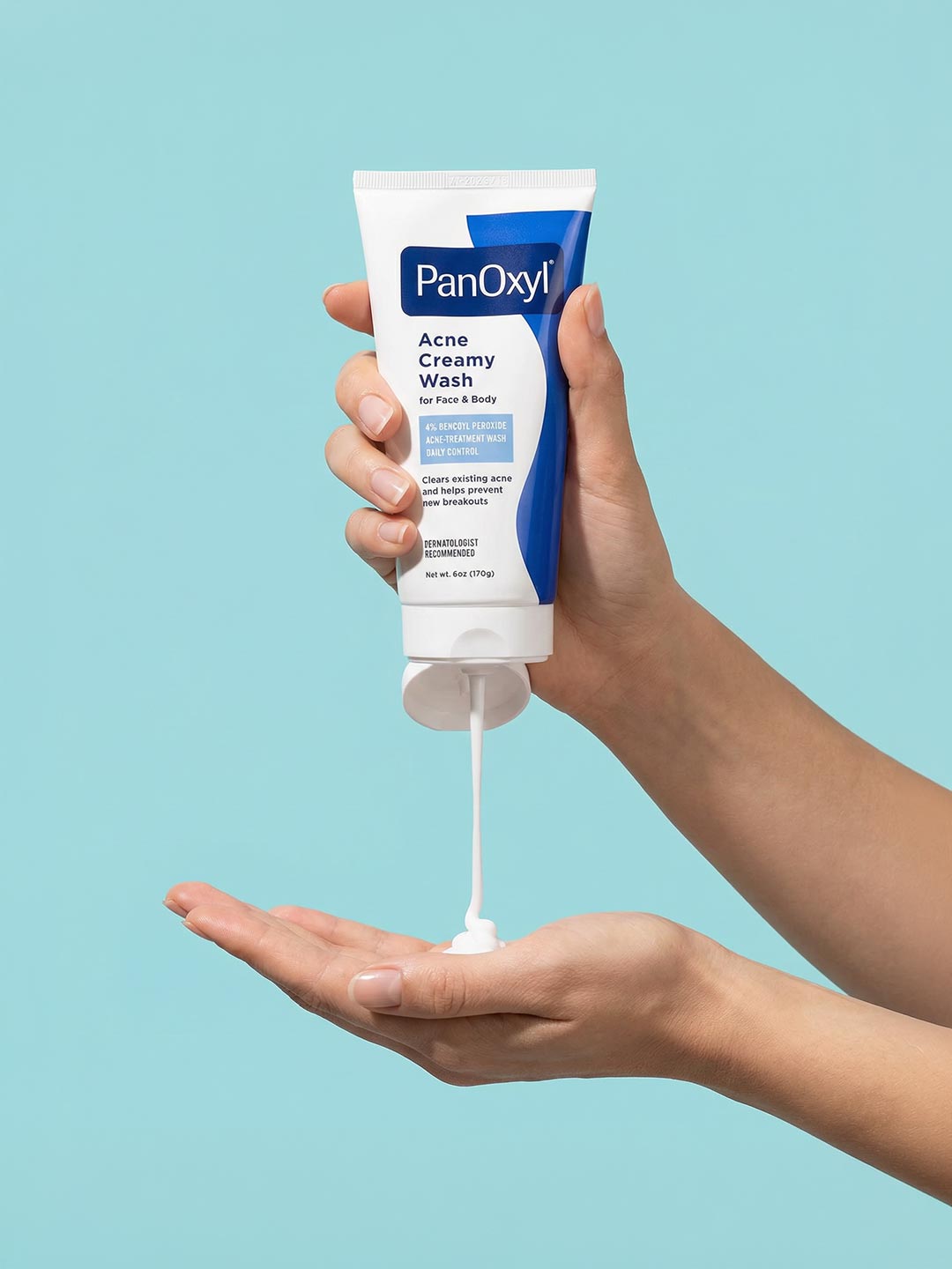 PanoOxyl Acne Creamy Wash, 4% Benzoyl Peroxide, 6 Oz White