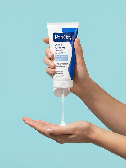 PanoOxyl Acne Creamy Wash, 4% Benzoyl Peroxide, 6 Oz White