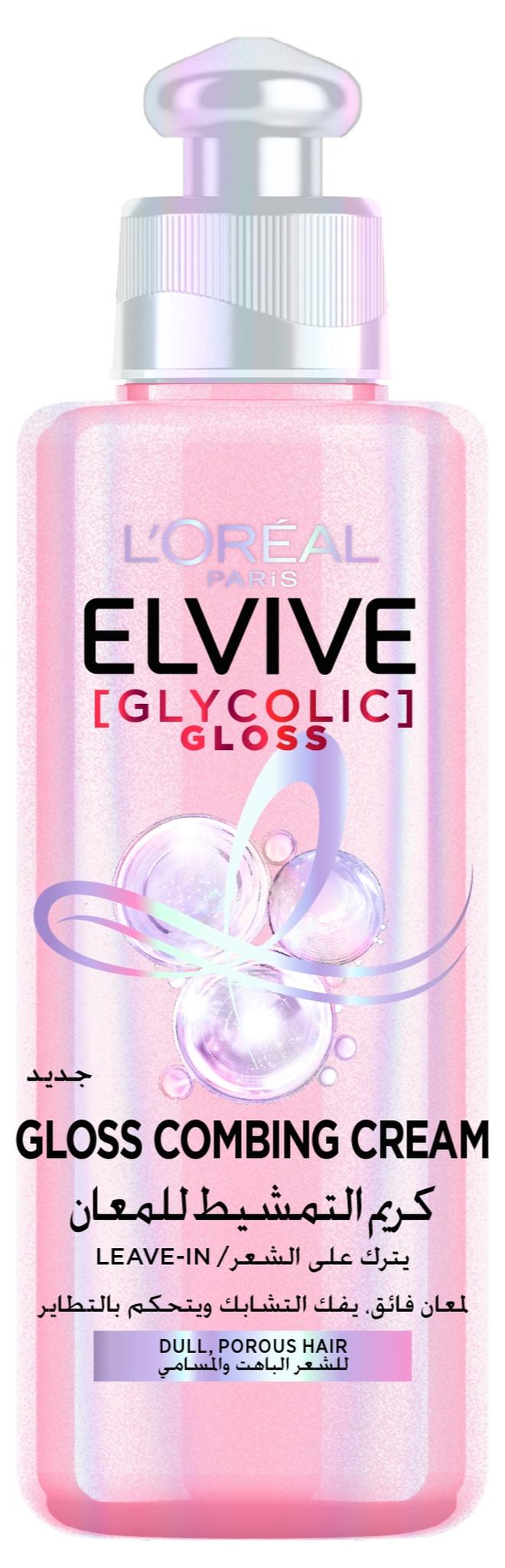 Elvive Glycolic Gloss Combing Leave in Cream with Glycolic Acid for Dull and Porous Hair 200ML