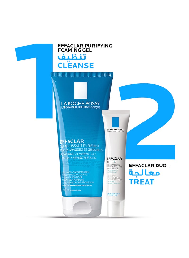 Effaclar Purifying Foaming Gel 200Ml Cleanser; Acne Face Wash For Women/Men; Dermatologically-Tested Skincare Treatment For Oily & Sensitive Skin 200ml