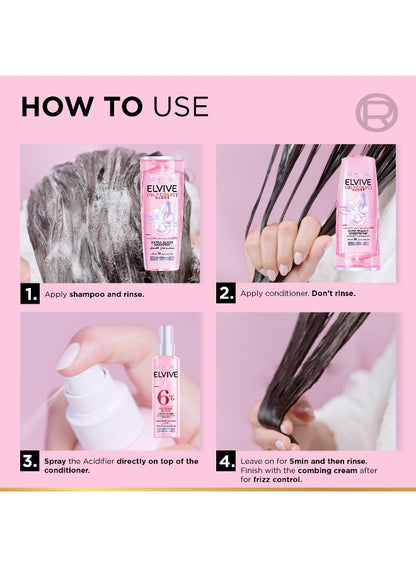 Elvive Glycolic Gloss Combing Leave in Cream with Glycolic Acid for Dull and Porous Hair 200ML