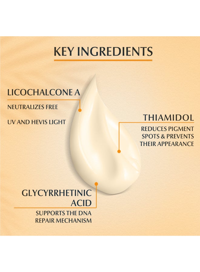 Face Sunscreen Even Perfector Pigment Control Sun Fluid with Thiamidol, High UVA/UVB Protection, SPF50+, Reduces Spots for Uneven Skin Tone 50ml