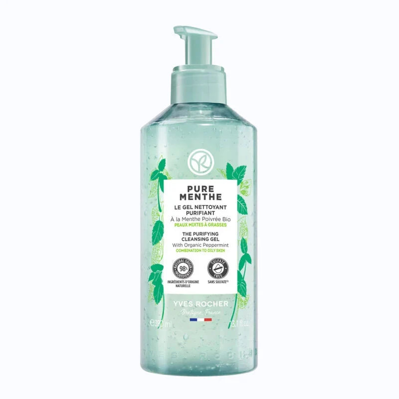 YVES ROCHER PURE MENTHE THE PURIFYING CLEANSING GEL PUMP BOTTLE 390ML