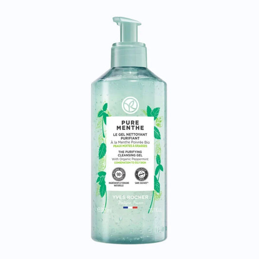 YVES ROCHER PURE MENTHE THE PURIFYING CLEANSING GEL PUMP BOTTLE 390ML