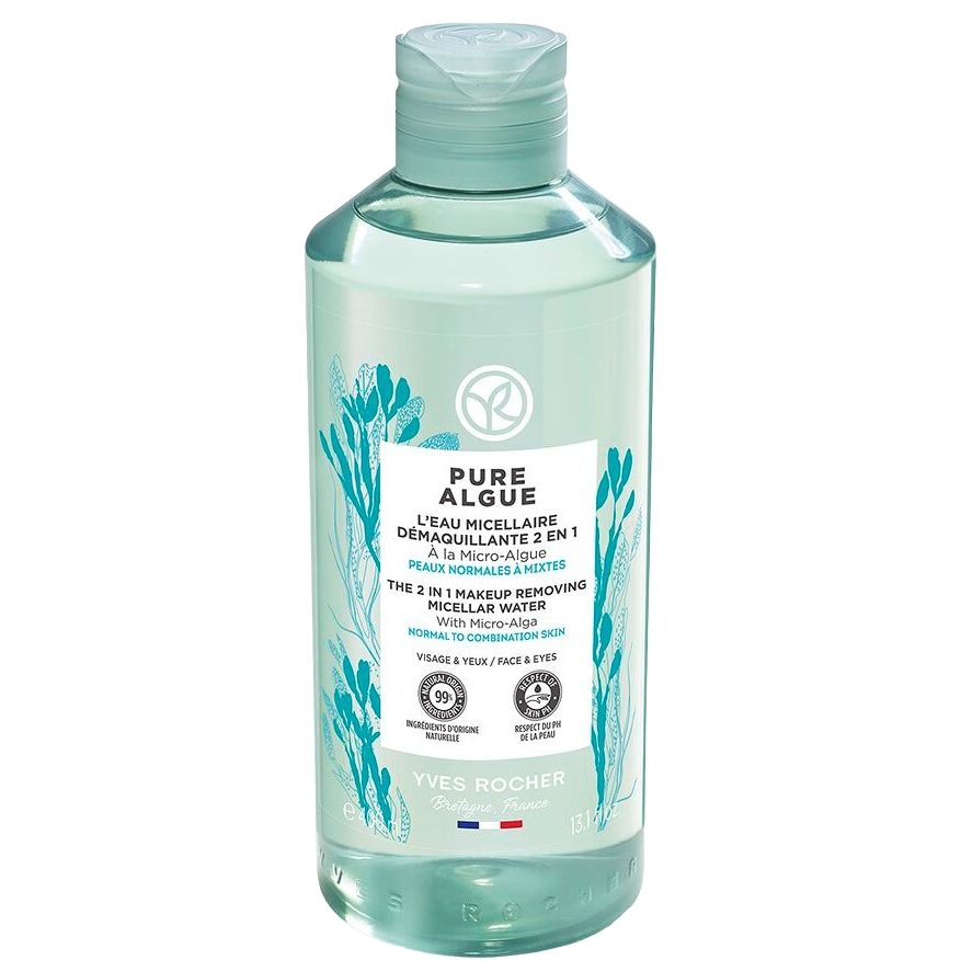 YVES ROCHER PURE ALGUE THE 2IN1 MAKEUP REMOVER MICELLAR WATER BOTTLE 400ML