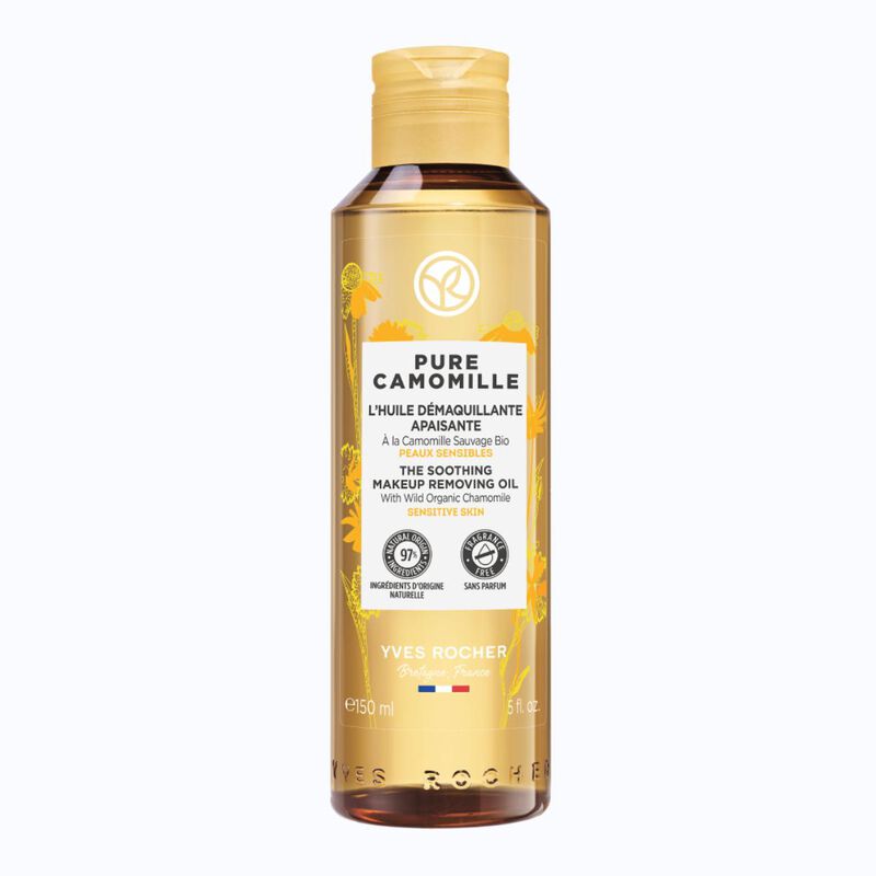 YVES ROCHER PURE CALMILLE THE SOOTHING MAKEUP REMOVER OIL BOTTLE 150ML