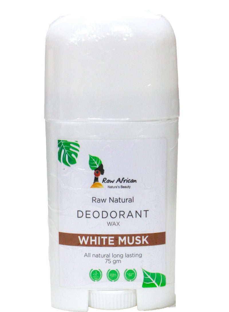 Raw African Raw Natural Deodorant Wax White Musk - 75 GM (Packaging may vary)