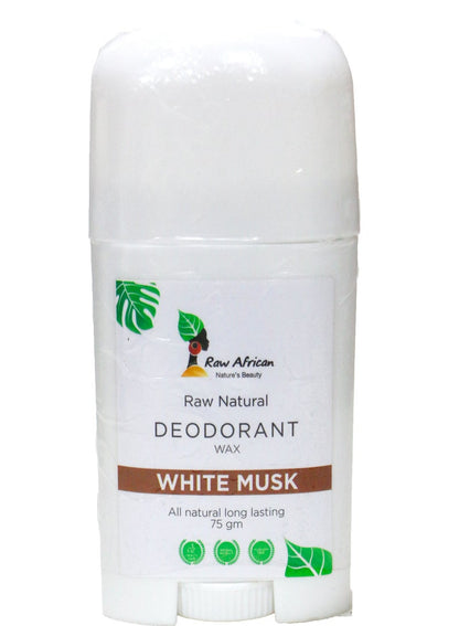 Raw African Raw Natural Deodorant Wax White Musk - 75 GM (Packaging may vary)