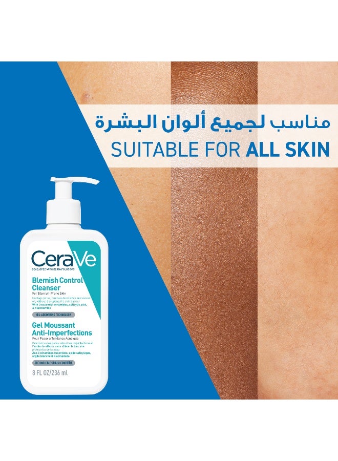 Blemish Control Face Cleanser With 2% Salicylic Acid & Niacinamide For Acne & Blemish Prone Skin 236ml