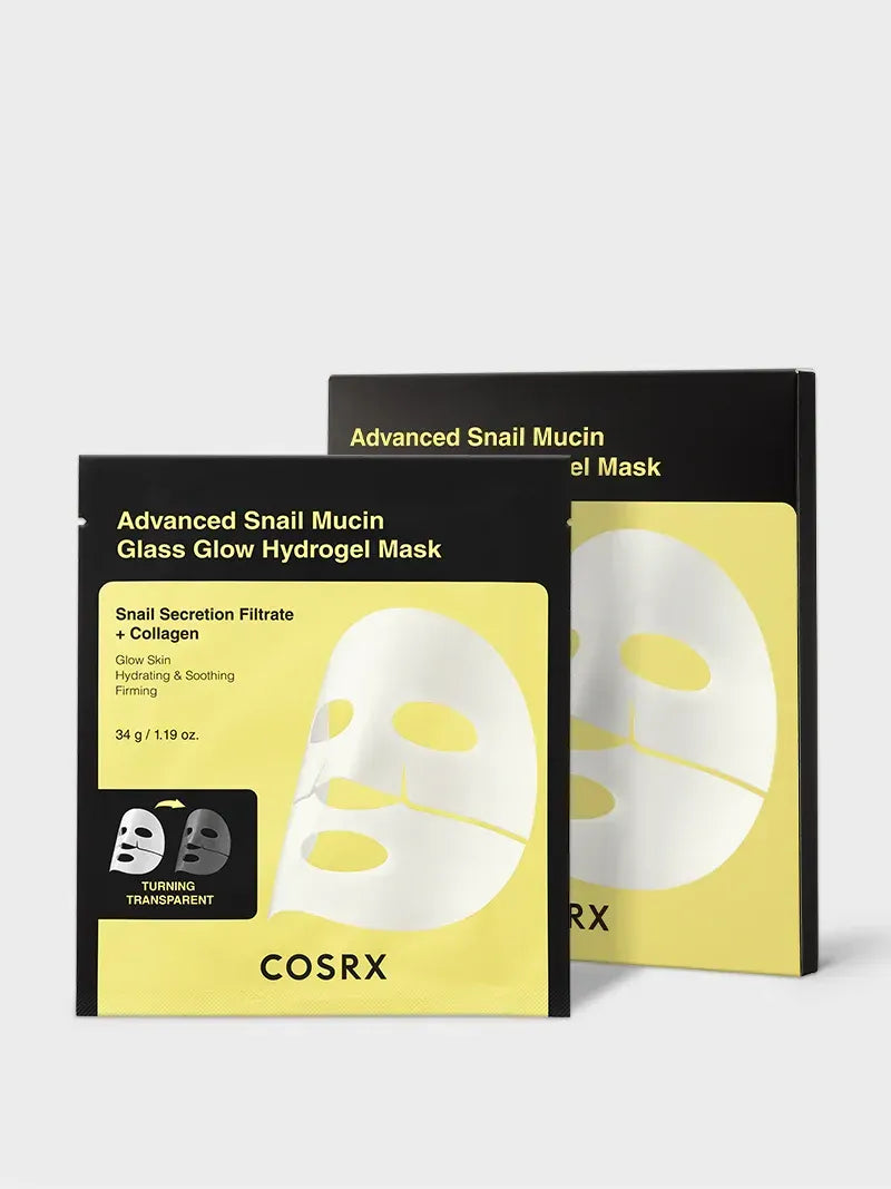 كمامات الوجه من COSRX Advanced Snail Mucin Glass Glow Hydrogel Skincare