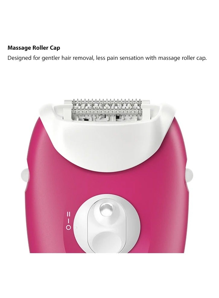 Silk-epil 3 SkinSpa 3-032 Epilator, Shaver head, Cleaning Brush,  Smart Light, Corded Red & White