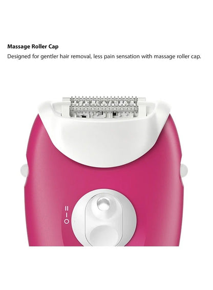 Silk-epil 3 SkinSpa 3-032 Epilator, Shaver head, Cleaning Brush,  Smart Light, Corded Red & White