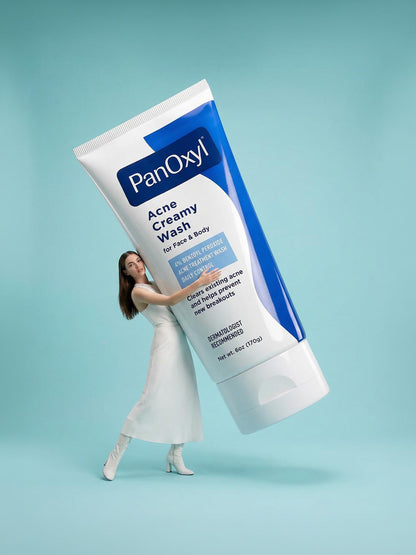PanoOxyl Acne Creamy Wash, 4% Benzoyl Peroxide, 6 Oz White