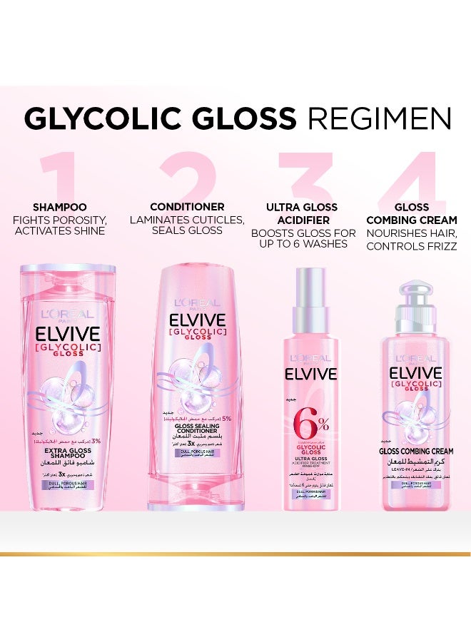 Elvive Glycolic Gloss Combing Leave in Cream with Glycolic Acid for Dull and Porous Hair 200ML