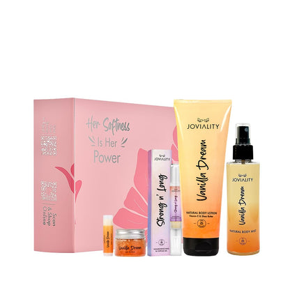Skin Love Kit - Vanilla Dream- Body Lotion + Body Mist+ Nail &amp; Cuticle Oil + Lip Balm + Lip Scrub Set - Valentine Gift