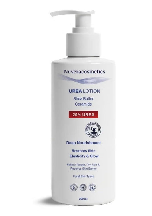 Nuveracosmetics Urea Lotion with Shea Butter and Ceramide, 20% Urea, Deep Nourishment, All Skin Types, 200ml