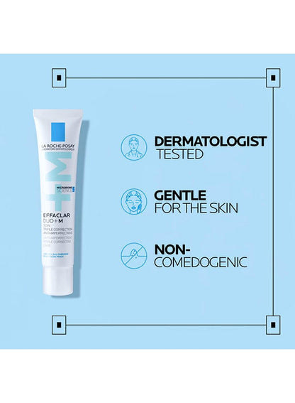 Effaclar Duo+M Acne Treatment Cream For Oily, Sensitive And Acne-Prone Skin; Corrects Blackheads, Blemishes, And Post-Acne Marks Skincare Spot Treatment 40ml