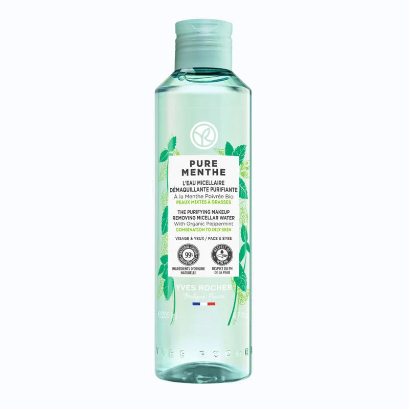 YVES ROCHER PURE MENTHE THE PURIFYING MAKEUP REMOVER MICELLAR WATER BOTTLE 200ML