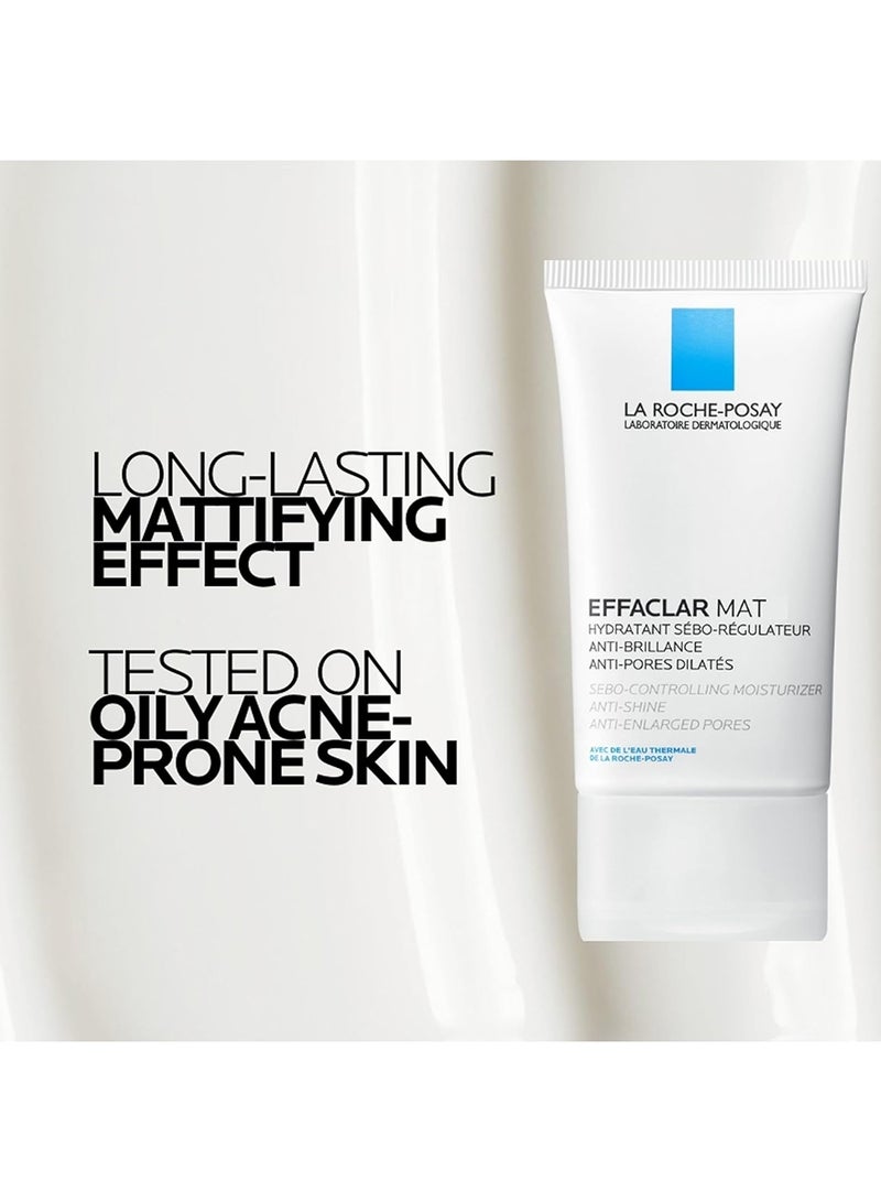 Effaclar Mat Mattifying Face Moisturizer; Face Moisturizing Cream Combating Shine & Reducing Pore Size For Acne-Prone Dry And Oily Skin 40ml